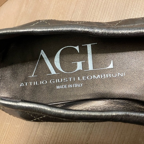 AGL Monika Cap Toe Ballet Flats Copper & Patent Leather Buckle Accent Sz 38/Us 8 - Picture 8 of 13